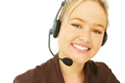 Young woman on headset phone